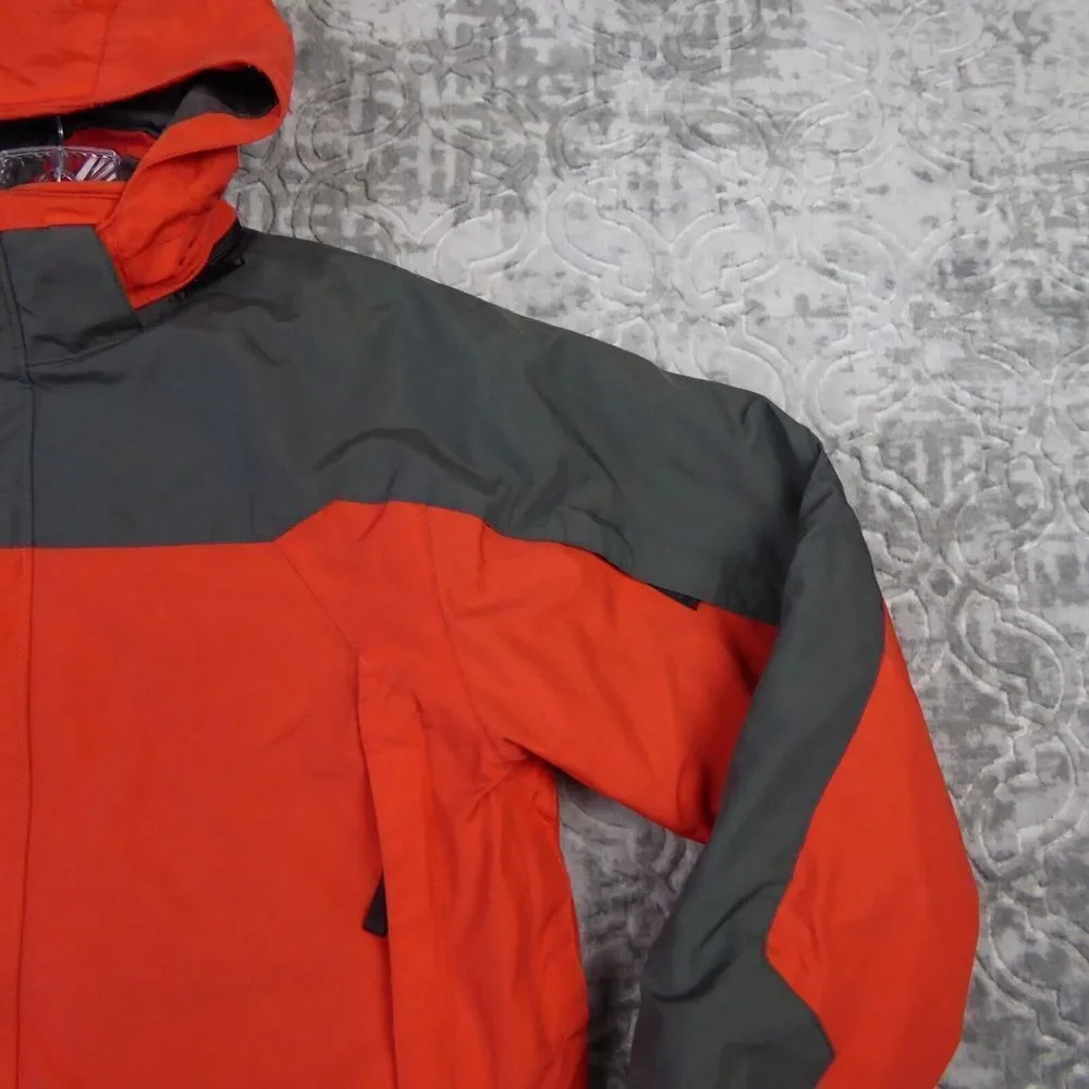 Gap Kids Jacket Coat Youth XXL (14-16) Orange Gray Removable Fleece Liner Hood